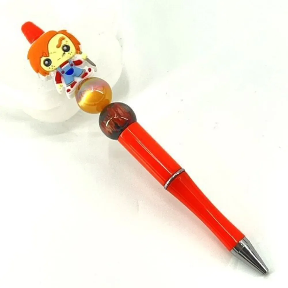 Murder doll Chuckie Chucky Halloween handmade pen NEW beads orange blue black sc